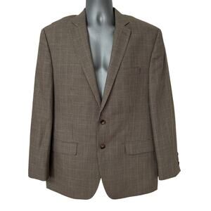 Vintage Ralph by Ralph Lauren Blazer Micro Check Tan Brown Jacket Men's Size 43R